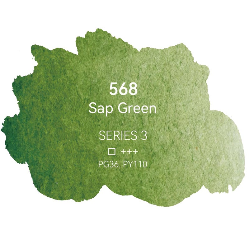 PHOENIX Professional Watercolor Paint - Single Watercolor Half Pan - Sap Green 568 - Image 2